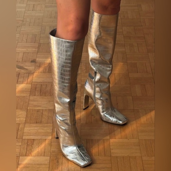 Zara high silver boots - Picture 2 of 3